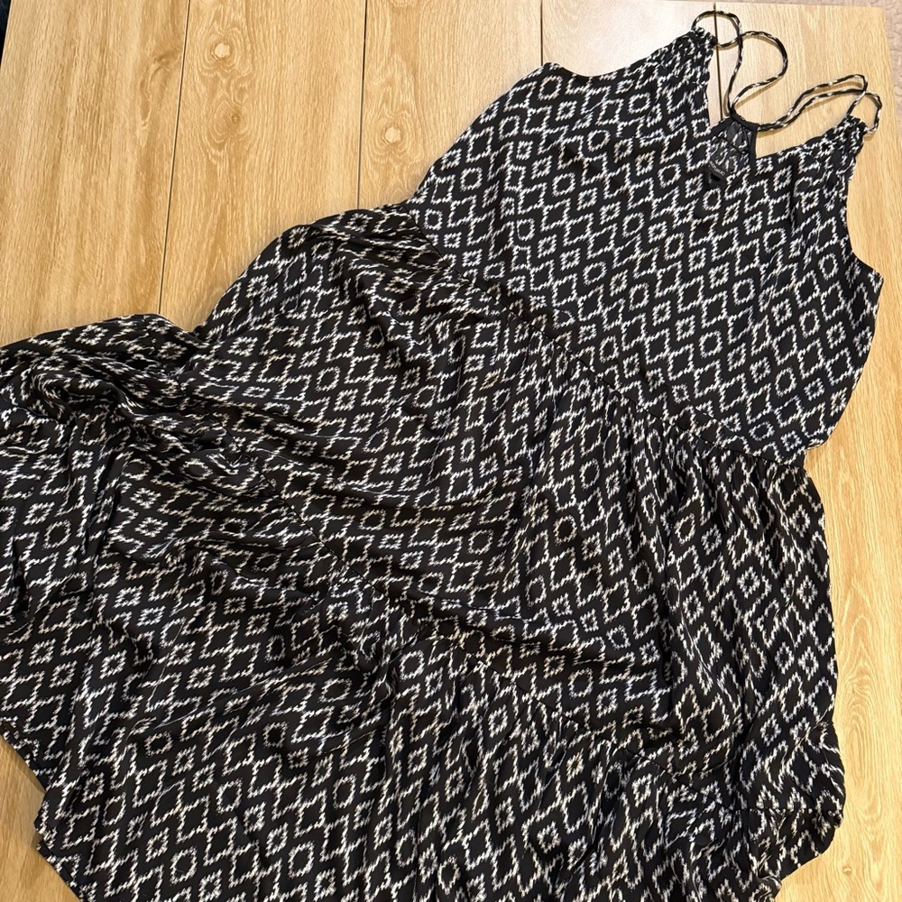 Banana Republic Black and White Diamond Maxi Dress